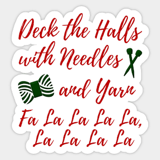 Knitting Deck the Halls Yarn + Needles Crafts Sticker